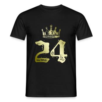 24 Zahl Krone - Männer T-Shirt - Schwarz - Vorne - AI Model Male 178 light (178cm)