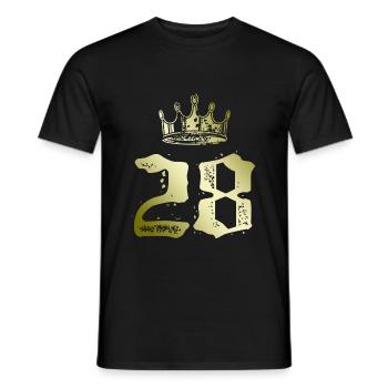 28 Zahl Krone - Männer T-Shirt - Schwarz - Vorne - AI Model Male 178 light (178cm)