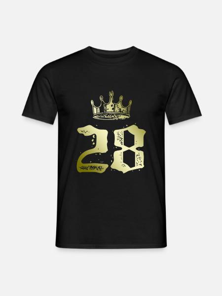 28 Zahl Krone - Männer T-Shirt - Schwarz