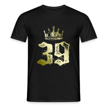 39 Number crown - Men's T-Shirt - black - Front - AI Model Male 178 light (178cm)