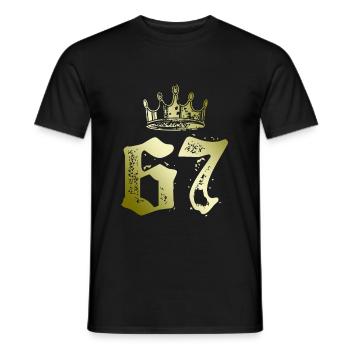 67 Zahl Krone - Männer T-Shirt - Schwarz - Vorne - AI Model Male 178 light (178cm)