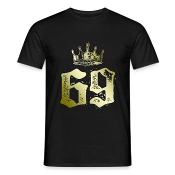 69 Zahl Krone - Männer T-Shirt - Schwarz - Vorne - AI Model Male 178 light (178cm)