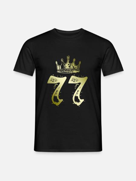 77 Zahl Krone - Männer T-Shirt - Schwarz