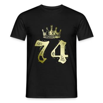 74 Number crown - Men's T-Shirt - black - Front - AI Model Male 178 light (178cm)