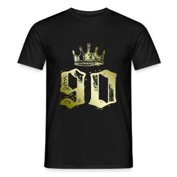 90 Zahl Krone - Männer T-Shirt - Schwarz - Vorne - AI Model Male 178 light (178cm)