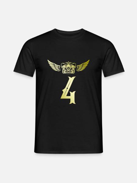 4 Couronne numérique - T-shirt homme - noir