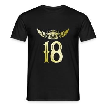 18 Zahl Krone - Männer T-Shirt - Schwarz - Vorne - AI Model Male 178 light (178cm)