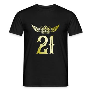 21 Couronne numérique - T-shirt homme - noir - Devant - AI Model Male 178 light (178cm)