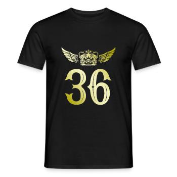36 Number crown - Men's T-Shirt - black - Front - AI Model Male 178 light (178cm)