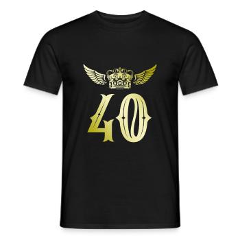 40 Zahl Krone - Männer T-Shirt - Schwarz - Vorne - AI Model Male 178 light (178cm)