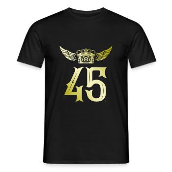 45 Zahl Krone - Männer T-Shirt - Schwarz - Vorne - AI Model Male 178 light (178cm)