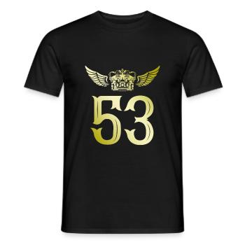 53 Zahl Krone - Männer T-Shirt - Schwarz - Vorne - AI Model Male 178 light (178cm)