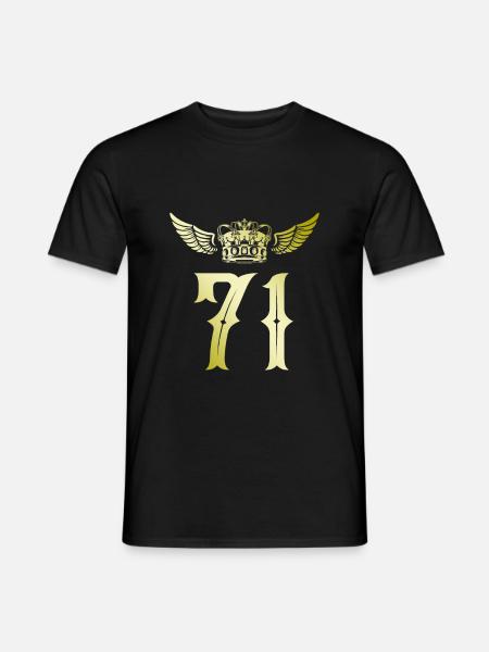 71 Zahl Krone - Männer T-Shirt - Schwarz