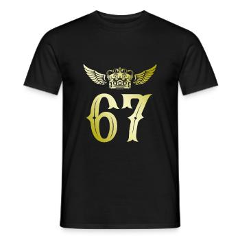 67 Zahl Krone - Männer T-Shirt - Schwarz - Vorne - AI Model Male 178 light (178cm)