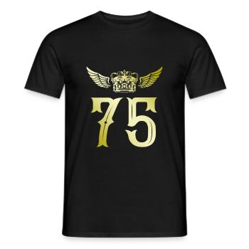 75 Number crown - Men's T-Shirt - black - Front - AI Model Male 178 light (178cm)