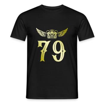 79 Number crown - Men's T-Shirt - black - Front - AI Model Male 178 light (178cm)