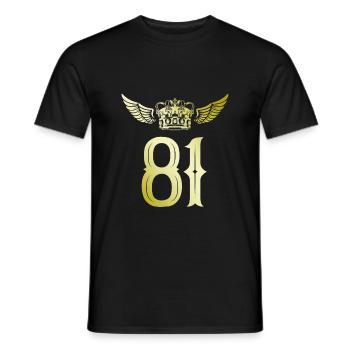 81 Zahl Krone - Männer T-Shirt - Schwarz - Vorne - AI Model Male 178 light (178cm)