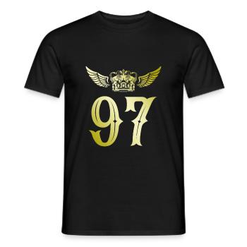 97 Number crown - Men's T-Shirt - black - Front - AI Model Male 178 light (178cm)