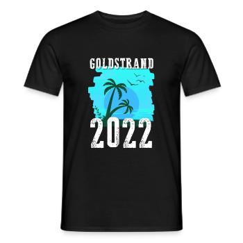 Golden Sands 2022 Palm Trees - Men's T-Shirt - black - Front - AI Model Male 178 light (178cm)