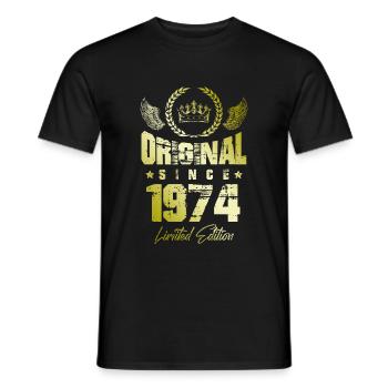 Édition limitée 1974 - T-shirt homme - noir - Devant - AI Model Male 178 light (178cm)