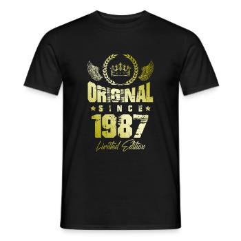 Édition limitée 1987 - T-shirt homme - noir - Devant - AI Model Male 178 light (178cm)