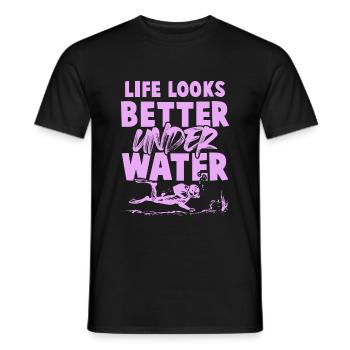 unter wasser tauchen - Männer T-Shirt - Schwarz - Vorne - AI Model Male 178 light (178cm)