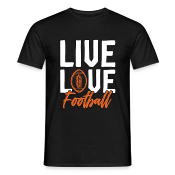 leben lieben football - Männer T-Shirt - Schwarz - Vorne - AI Model Male 178 light (178cm)