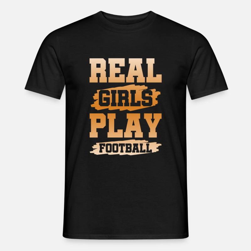 echte mädchen football - Männer T-Shirt - Schwarz