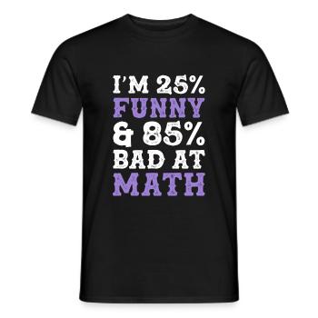 funny math mathematics - Men's T-Shirt - black - Front - AI Model Male 178 light (178cm)