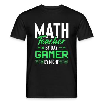 math teacher and gamer - Men's T-Shirt - black - Front - AI Model Male 178 light (178cm)
