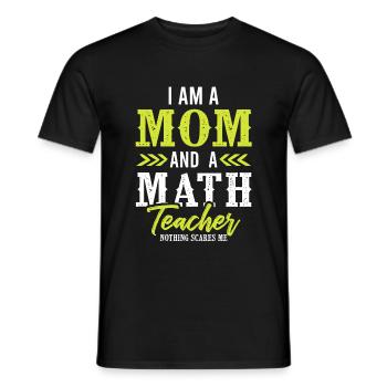 mama mathematics teacher - Men's T-Shirt - black - Front - AI Model Male 178 light (178cm)