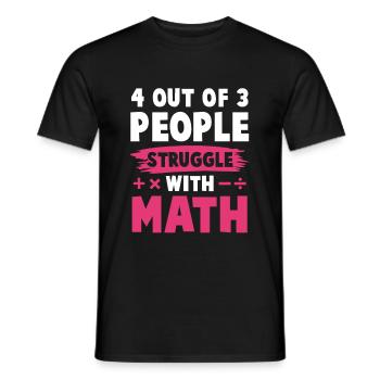 mathematics learning - Men's T-Shirt - black - Front - AI Model Male 178 light (178cm)