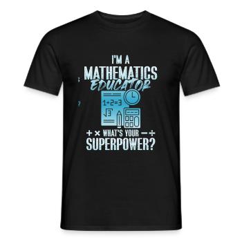 mathematics superpower - Men's T-Shirt - black - Front - AI Model Male 178 light (178cm)