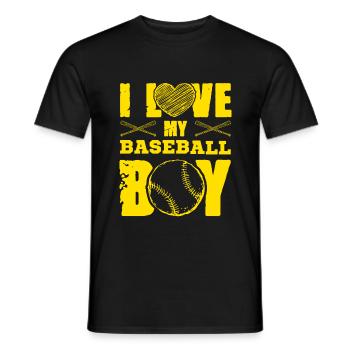 ich liebe baseball jungen - Männer T-Shirt - Schwarz - Vorne - AI Model Male 178 light (178cm)