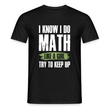 filles en mathématiques - T-shirt homme - noir - Devant - AI Model Male 178 light (178cm)