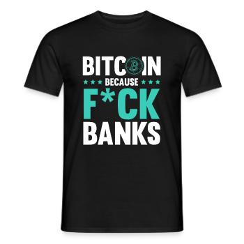 bitcoin fuck bank - Männer T-Shirt - Schwarz - Vorne - AI Model Male 178 light (178cm)