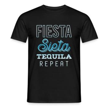 fiesta sieta tequila repeat - Männer T-Shirt - Schwarz - Vorne - AI Model Male 178 light (178cm)
