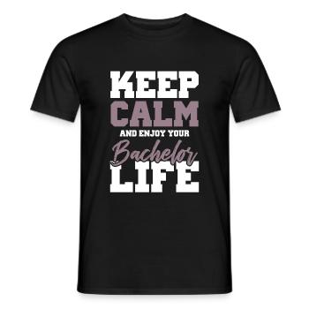 keep calm bachelor - Männer T-Shirt - Schwarz - Vorne - AI Model Male 178 light (178cm)