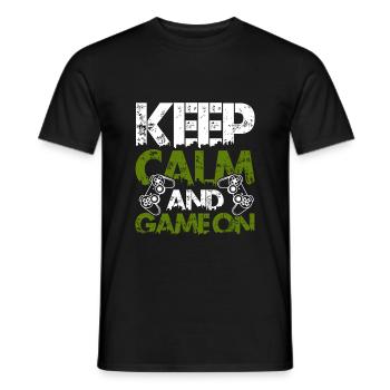 keep calm gamer - Männer T-Shirt - Schwarz - Vorne - AI Model Male 178 light (178cm)