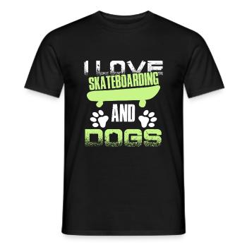 skateboarding liebe hunde - Männer T-Shirt - Schwarz - Vorne - AI Model Male 178 light (178cm)