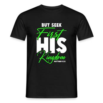 seek his kingdom bible - Men's T-Shirt - black - Front - AI Model Male 178 light (178cm)