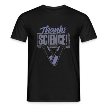 thank you science - Men's T-Shirt - black - Front - AI Model Male 178 light (178cm)