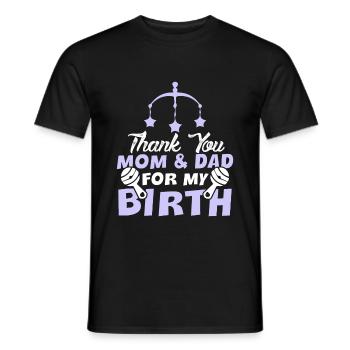 danke mama papa baby - Männer T-Shirt - Schwarz - Vorne - AI Model Male 178 light (178cm)
