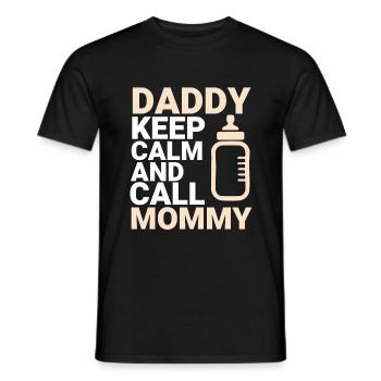 keep calm papa mama baby - Men's T-Shirt - black - Front - AI Model Male 178 light (178cm)