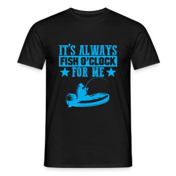 fish o clock fischen - Männer T-Shirt - Schwarz - Vorne - AI Model Male 178 light (178cm)