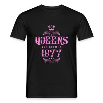 born in 1977 - Men's T-Shirt - black - Front - AI Model Male 178 light (178cm)
