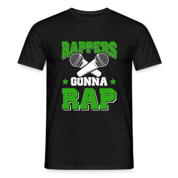 Rappers Rap - Men's T-Shirt - black - Front - AI Model Male 178 light (178cm)