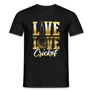 leben liebe cricket - Männer T-Shirt - Schwarz - Vorne - AI Model Male 178 light (178cm)