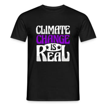 la protection des changements climatiques; - T-shirt homme - noir - Devant - AI Model Male 178 light (178cm)