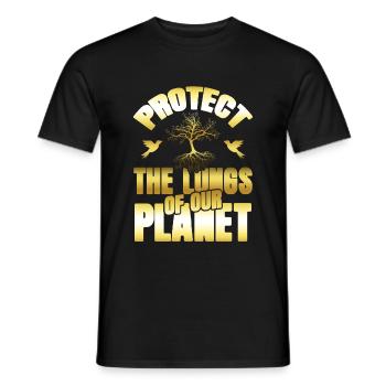 nature conservation environmental protection - Men's T-Shirt - black - Front - AI Model Male 178 light (178cm)
